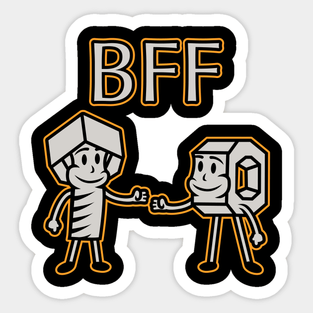 BFF - Nut and Bolt Best Friends Forever Sticker by Malinda